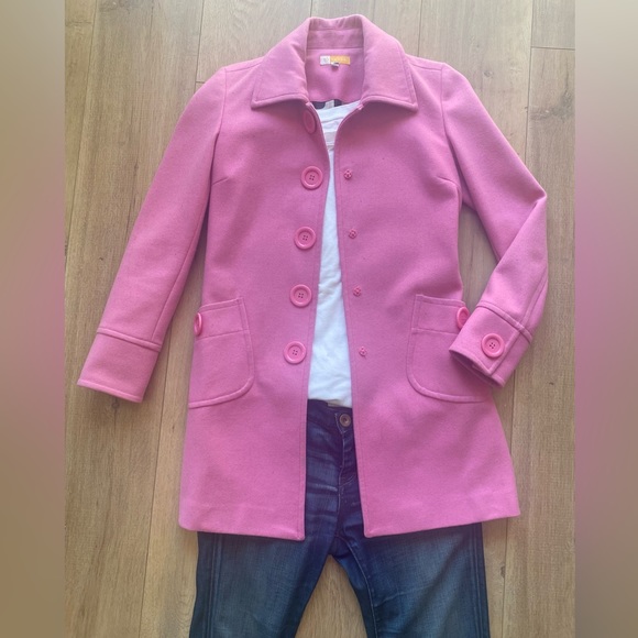 Louis Vuitton Magenta Wool Fur Button Detail Jacket L Louis Vuitton